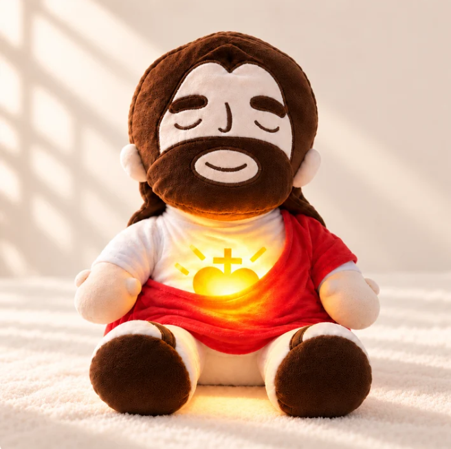 Peluche de Jesús que respira con luz