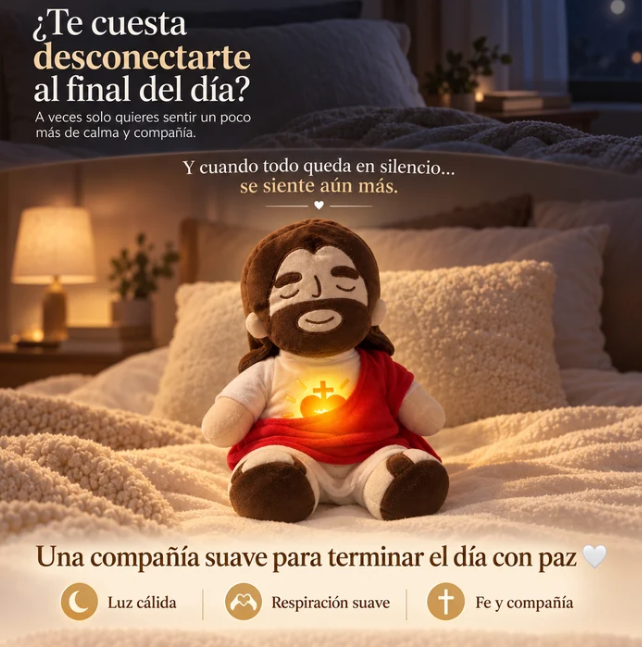 Peluche de Jesús que respira con luz