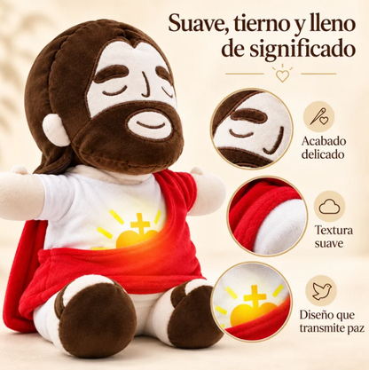 Peluche de Jesús que respira con luz
